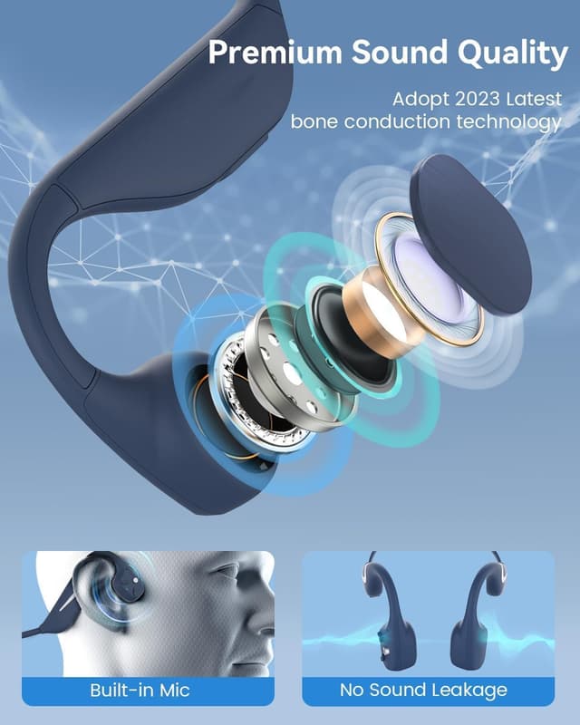 Thumbnail 5 de Monodeal Bone Conduction Headphones Bluetooth 5.3 for Sports