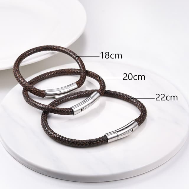 Thumbnail 1 de PROSTEEL Mens Leather Bracelet 22cm