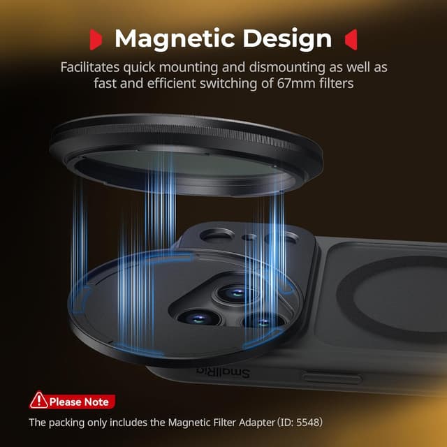 Detalle 2 de SMALLRIG FilMov 67mm Magnetfilteradapter (5551/5552) für Telefonhüllen – 5548