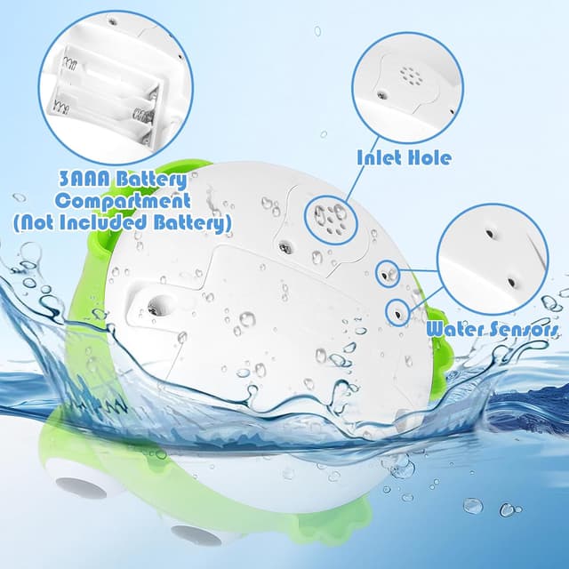 Detalle 2 de Withosent Frosch-Spritzball als Badewannenspielzeug mit Licht und automatischem Wasserspray