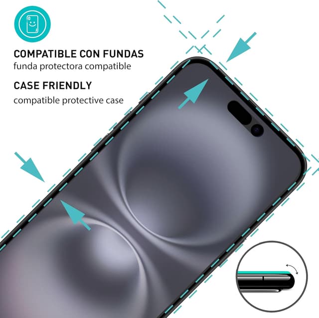 Detalle 2 de smartect Protector de Pantalla Mate para iPhone 16 Plus