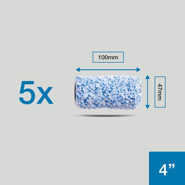 Detalle 2 de Harris Trade Jumbo Mini Roller Set replacement sleeves, 5 pack (4 inch micropoly)