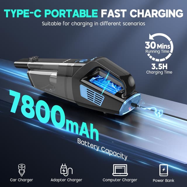 Detalle 2 de CKIKH Handheld Vacuum 15000PA 🧹