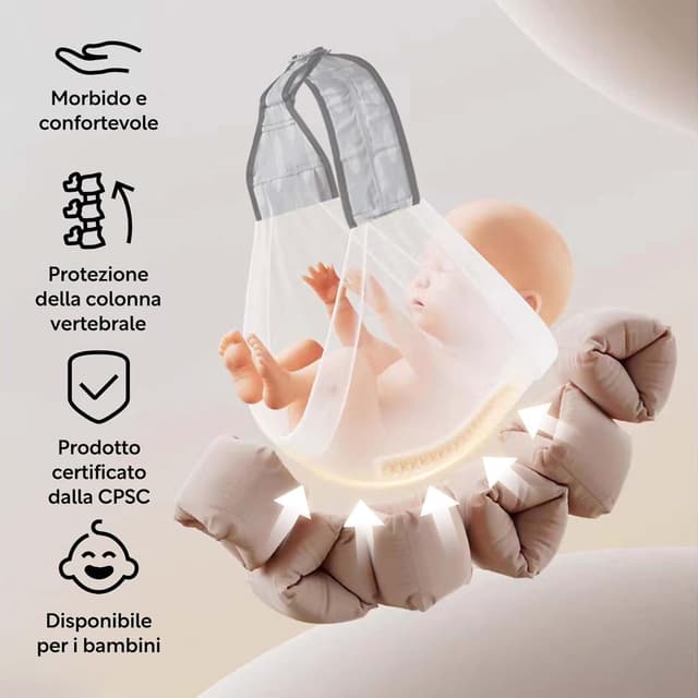 Detalle 2 de JOYNCLEON Portabebè fisiologico laterale con spallone extra lungo, 0-36 mesi (4-25 kg) grigio