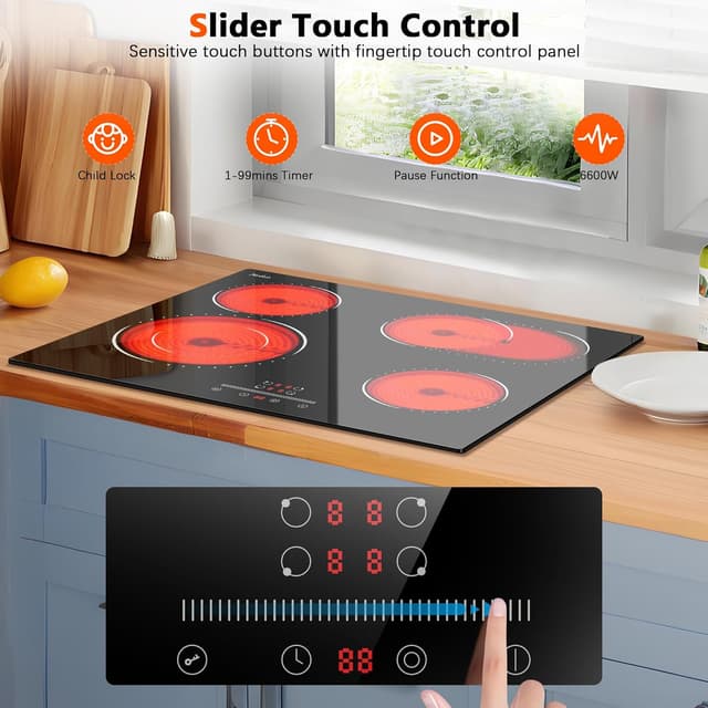 Detalle 1 de Hobsir Hob 4 Glaskeramik 60 cm Kochfeld