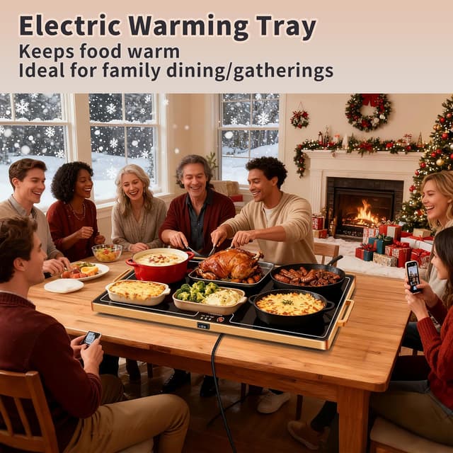 Thumbnail 1 de Warming Mat for Food XXL 32x18 Temperature Control 🍽