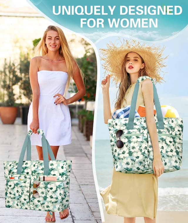 Thumbnail 6 de ENONEO Strandtasche Damen XXL mit Reißverschluss und Nassfach (52 x 20 x 40 cm)