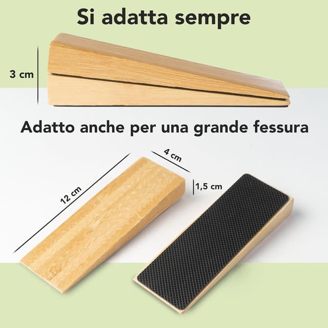 Thumbnail 3 de Set 2 fermaporta in bambù antiscivolo per pavimento 🪵