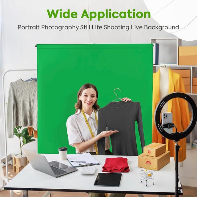 Detalle 2 de Green Screen Backdrop Kit 2x1.5m greenscreen 🎥