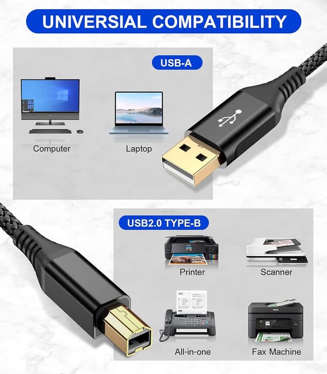 Detalle 2 de USB Druckerkabel 3 m Typ B USB 2.0