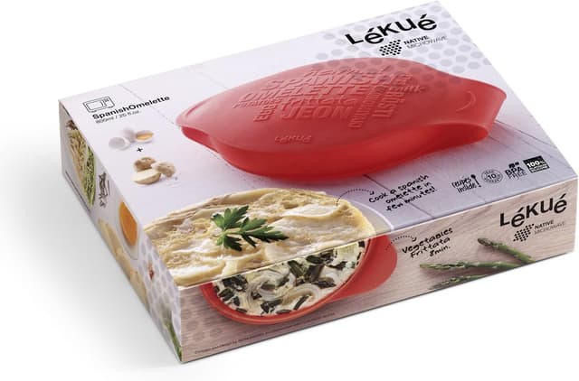 Thumbnail 4 de Lékué Molde para Tortilla Española 🍳 Silicone Platino Rojo
