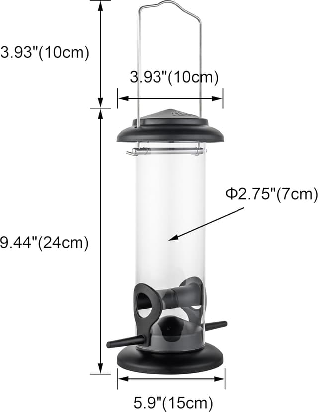 Thumbnail 5 de iBorn Metal Bird Feeder 8 Inch