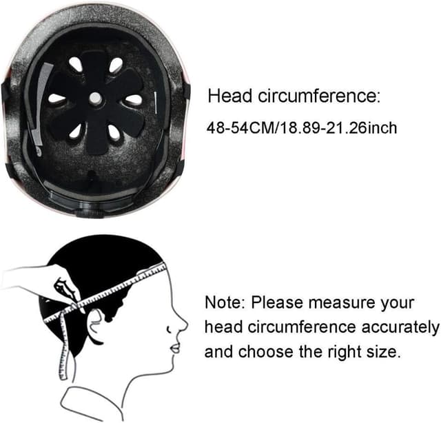 Detalle de ValueTalks Kids Bike Helmet & Pads Set (7pc) – Adjustable Skate Helmet, Knee, Elbow & Wrist Pads