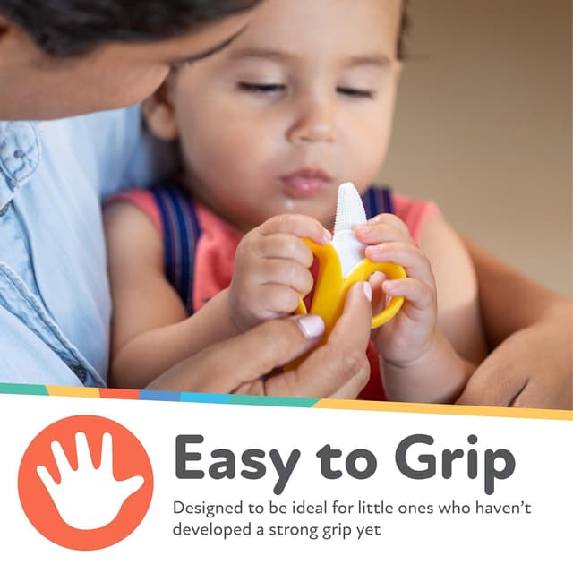 Detalle de Nuby NanaNubs Banana Massaging Toothbrush and Carrot Teether (2-Pack) — Baby Teething Toys for 3+ Months