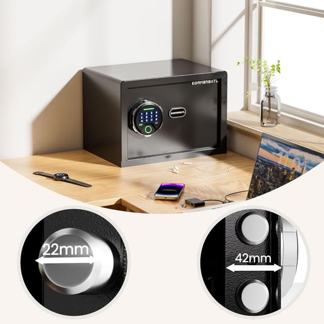 Thumbnail 3 de Smart Biometric safe with fingerprint lock 13.78"W