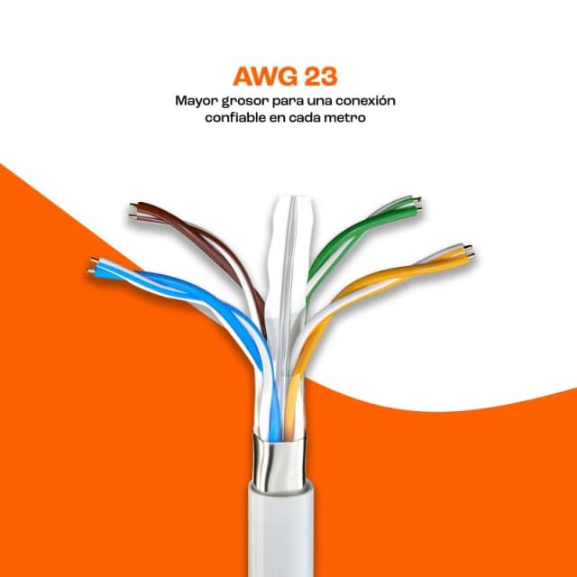 Detalle 1 de PcCom Essential bobina de cable de red RJ45 Cat 6 UTP CCA AWG23 de 305 m (hasta 1000 Mbps)