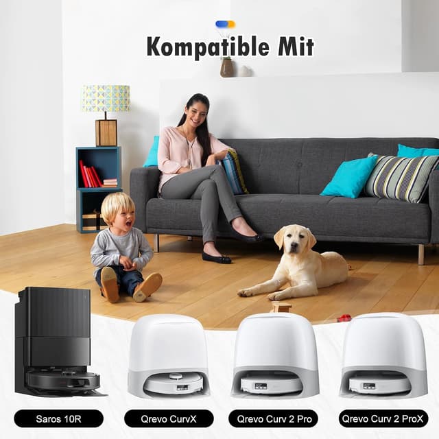 Detalle 2 de Set di accessori 24 pezzi per robot aspirapolvere Roborock compatibile con Saros 10R e Qrevo CurvX/Curv 2 ProX/Curv 2 Pro