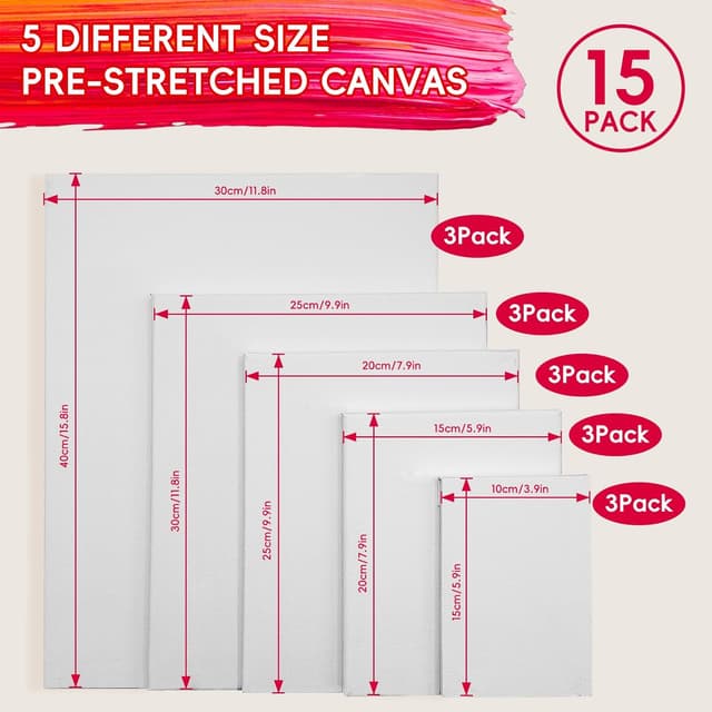 Detalle de RITOLLO Stretched Canvas 280GSM, 15 pack