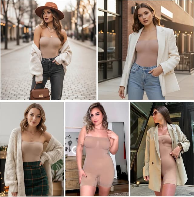 Thumbnail 2 de SHAPERX Strapless Shortie Bodysuit Medium-Strong Control