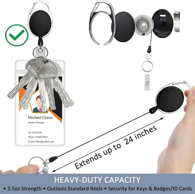 Thumbnail 5 de Retractable ID Badge Holder Reel 24"