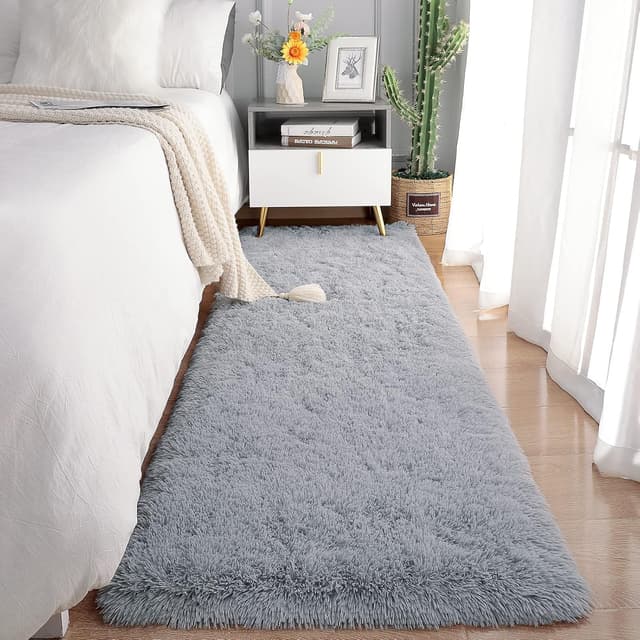 Detalle de Chicrug Soft Runner Rug 2x6 Feet, Grey