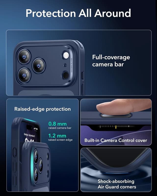 Detalle de ESR iPhone 17 Pro Hülle mit Capture‑Button, Magsafe