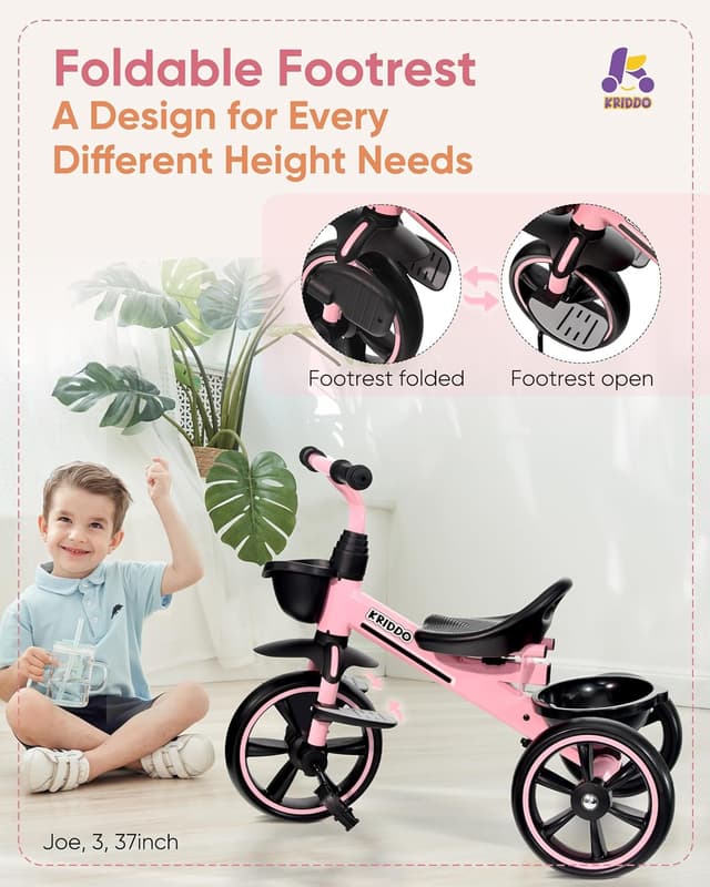 Detalle de KRIDDO 2-in-1 Toddler Tricycle 18 Months