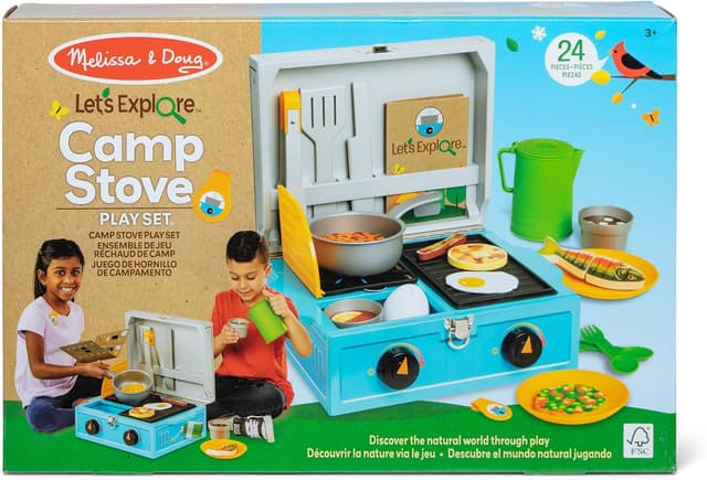 Detalle de Melissa & Doug Let’s Explore – Set da Gioco Cucinare all’Aperto in Legno (27 pezzi), per bambini 3+ anni