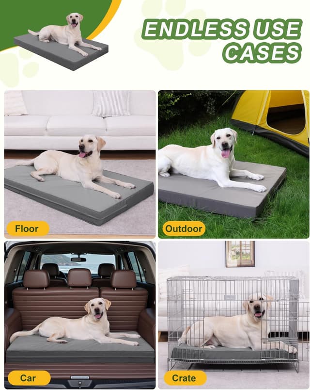 Thumbnail 6 de Favodormir Waterproof Dog Bed for Crate with 7cm Orthopedic Egg-Crate Foam, Grey (88x55x7cm)