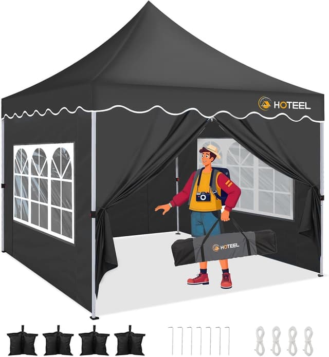 Detalle de Hoteel Tonnelle Pliante 3x3 Imperméable Noir