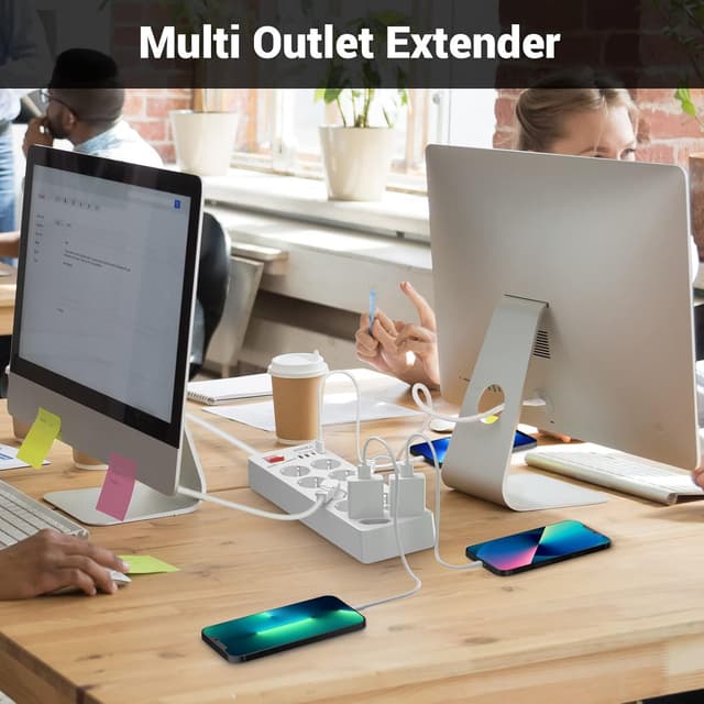 Detalle de Ciabatta multipresa con USB C 12 posti