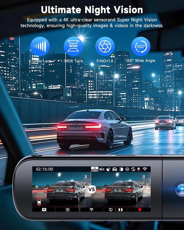 Thumbnail 2 de SARMERT 4K 3 Channel Dash Cam 64GB