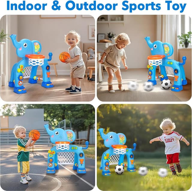 Detalle 2 de Toddler Basketball Hoop & Soccer Goal 12-18M