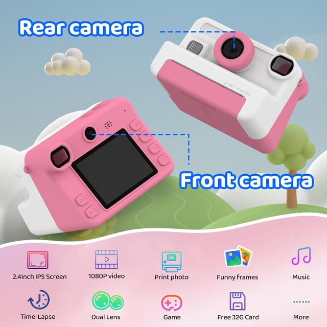 Detalle 2 de Macchina fotografica istantanea per bambini 1080P