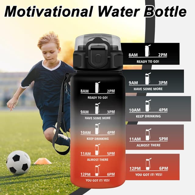 Detalle 2 de JAPORIA borraccia sportiva da 500 ml con cannuccia e marcature temporali