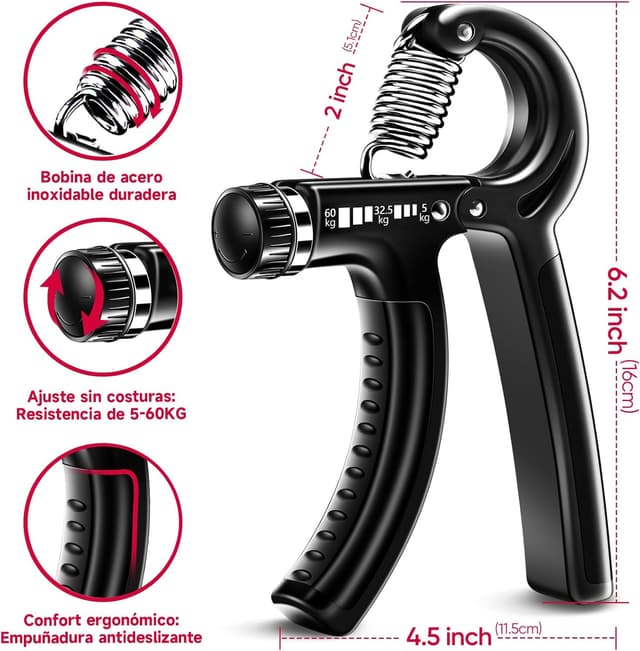 Thumbnail 1 de FitBeast Hand Grip para Antebrazo Ejercitar – Paquete de 5 Piezas, Fortalecedor de Agarre de Manos Ajustables, Ejercitador de Manos, Para Estirar Los Dedos, Anillo para Entrenar y Pelota Anti Estrés