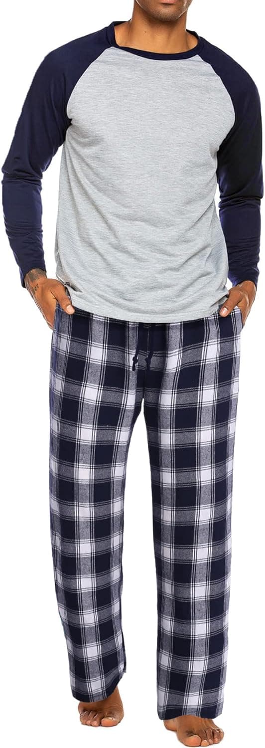 Detalle 1 de Pyjama homme ADOME carreaux coton 2 pièces S-XXL