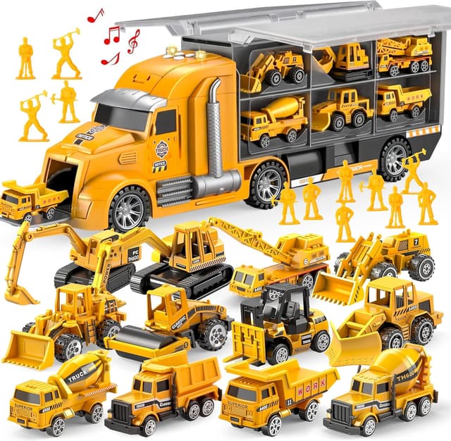 Imagen de JOYIN 25-in-1 Construction Truck Set, 24 Pieces 🚚 en OfertitasTOP