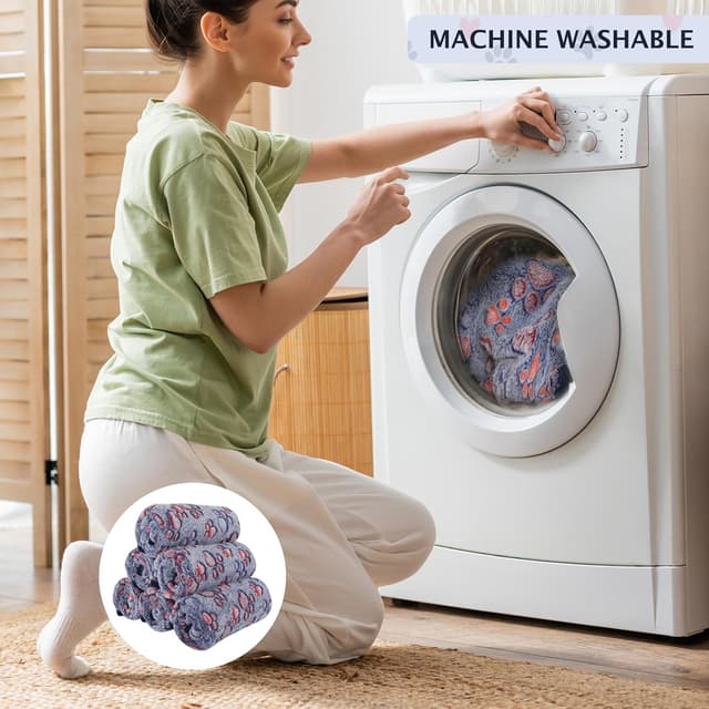 Detalle de BVAGSS 6er Set kleine flauschige Hundedecken aus Flanell (80 x 100 cm, blau)