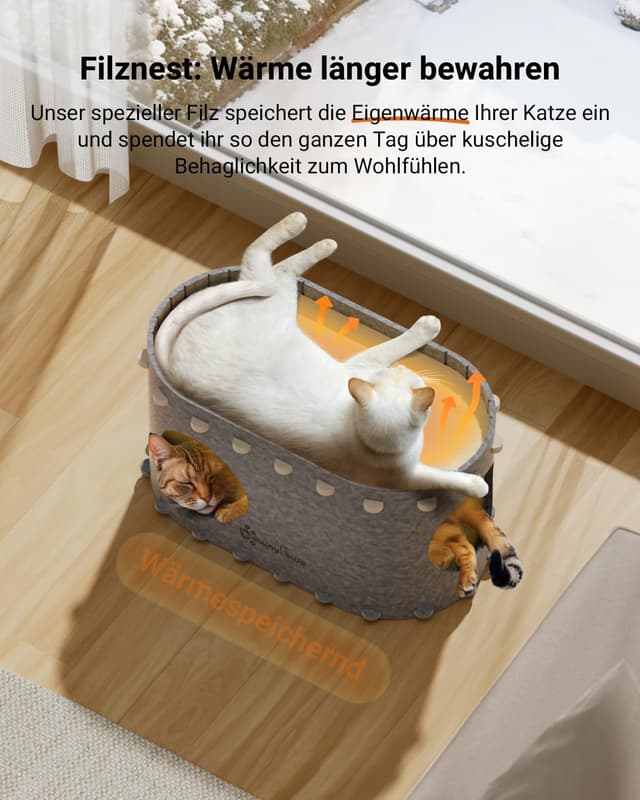 Detalle 2 de DownyPaws Katzenhöhle Filz 58 x 33 cm