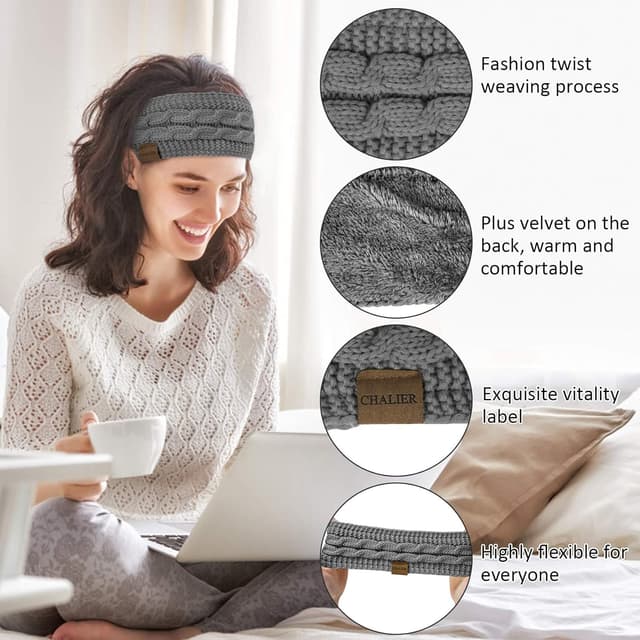 Thumbnail 3 de 2 Pcs Diademas Invierno Mujer con Orejeras ❄️