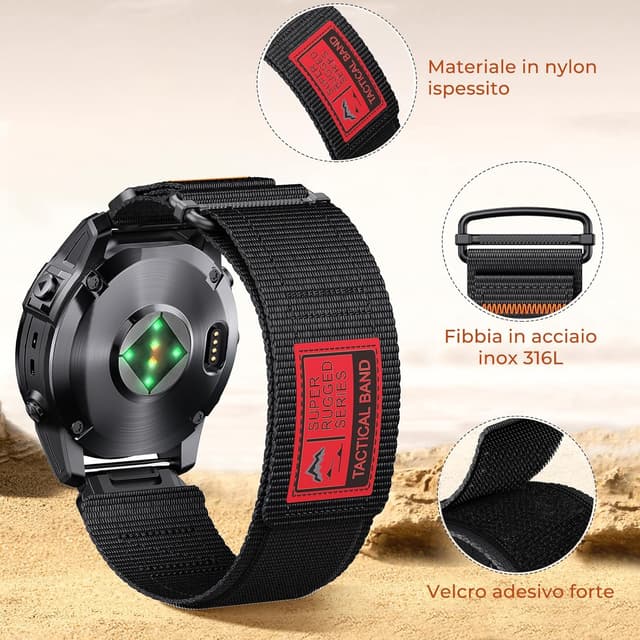 Detalle 2 de ANBEST cinturino Garmin Fenix 26 mm Quickfit