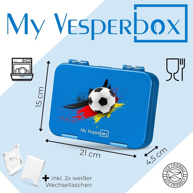 Detalle 2 de My Vesperbox® Kinder-Brotdose mit Trennfächern (4 oder 6 Fächer, LFGB, BPA- und Weichmacher-frei)