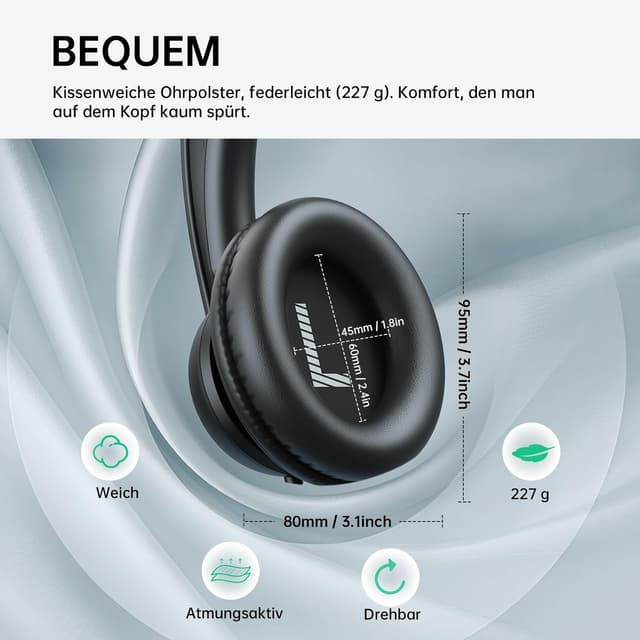 Thumbnail 6 de EKSA H8 PC Headset mit Mikrofon – Stereo-USB-Headset für Laptop, Büro & Callcenter