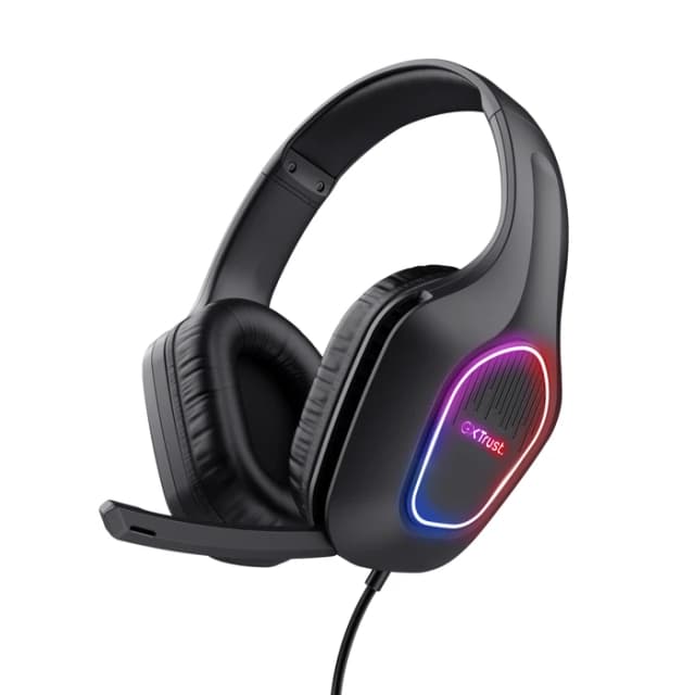 Detalle de Trust GXT 419 Rayne LED Gaming-Headset mit mehrfarbiger LED-Beleuchtung