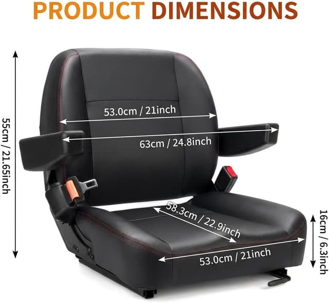 Thumbnail 1 de SEATIN Universal Forklift Seat 6" Slide