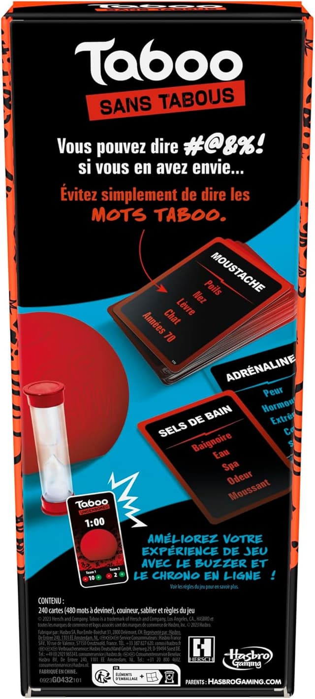 Detalle de Hasbro Gaming Taboo sans Censure (18 ans et plus) — Jeu de société d’ambiance en version française
