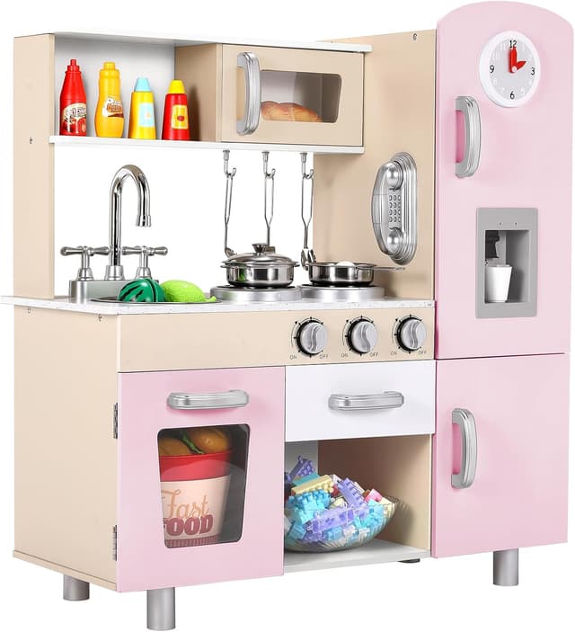 Imagen de MAMIZO Cocina Infantil Rosa 81x74x30 cm en OfertitasTOP