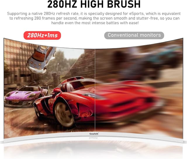 Detalle 2 de Gawfolk 27-inch Curved Gaming Monitor 280Hz