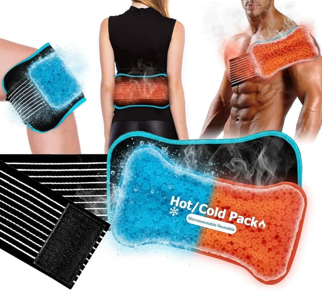 Detalle de Reusable Gel Ice Packs with Long Strap Wrap for Sports Injuries & Pain Relief (2 Piece)